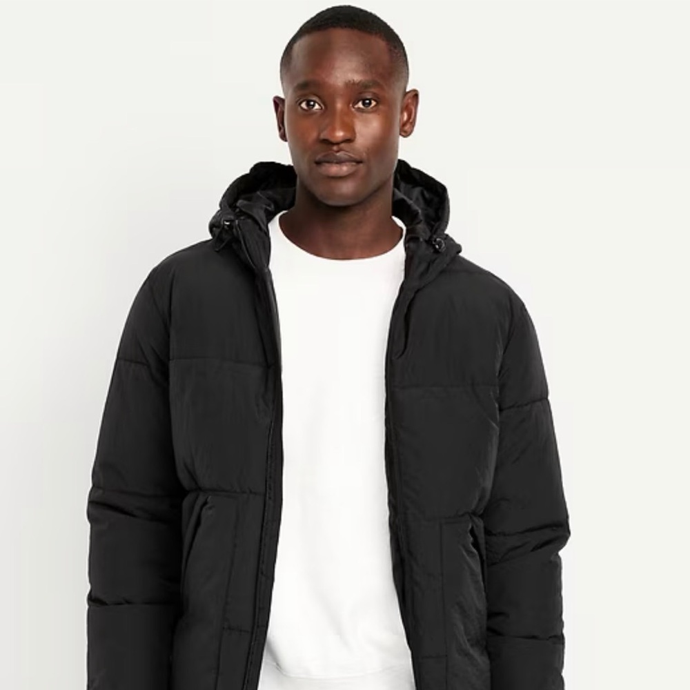 Men's Tall Classic Black Puffer Jacket